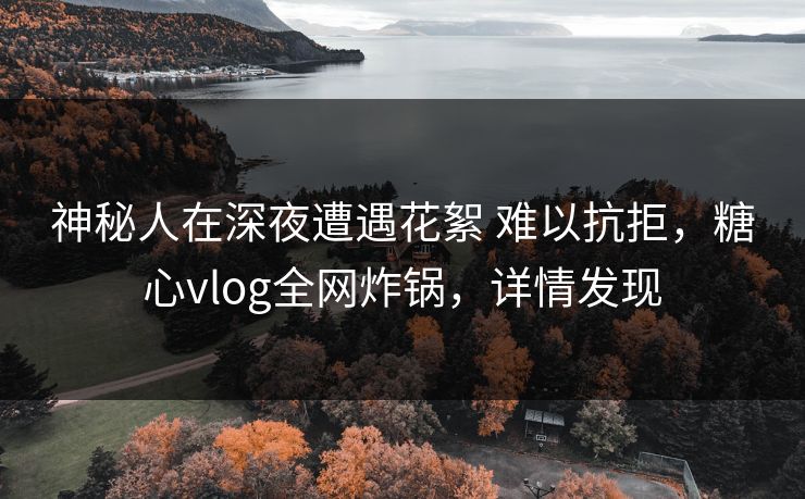 神秘人在深夜遭遇花絮 难以抗拒，糖心vlog全网炸锅，详情发现