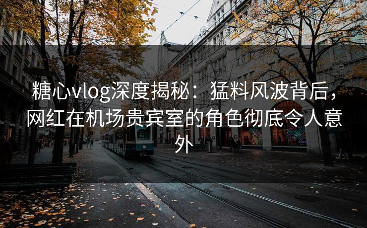 糖心vlog深度揭秘：猛料风波背后，网红在机场贵宾室的角色彻底令人意外