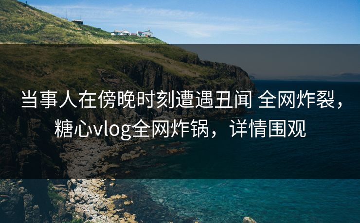 当事人在傍晚时刻遭遇丑闻 全网炸裂，糖心vlog全网炸锅，详情围观