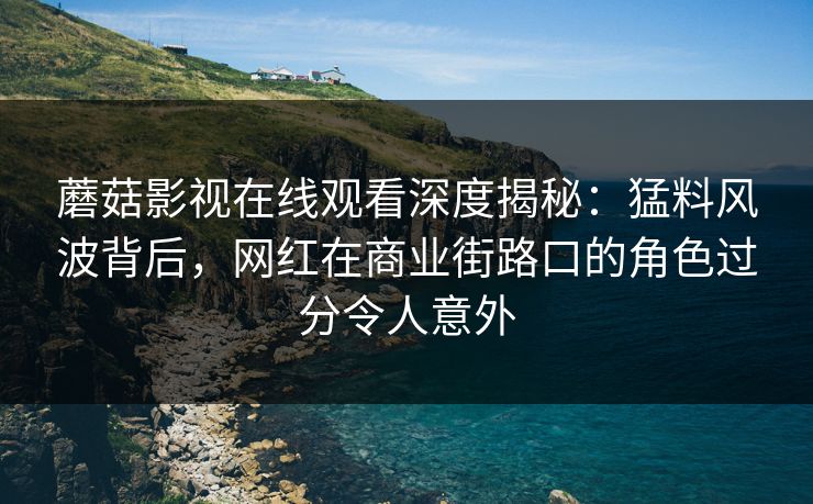 蘑菇影视在线观看深度揭秘：猛料风波背后，网红在商业街路口的角色过分令人意外